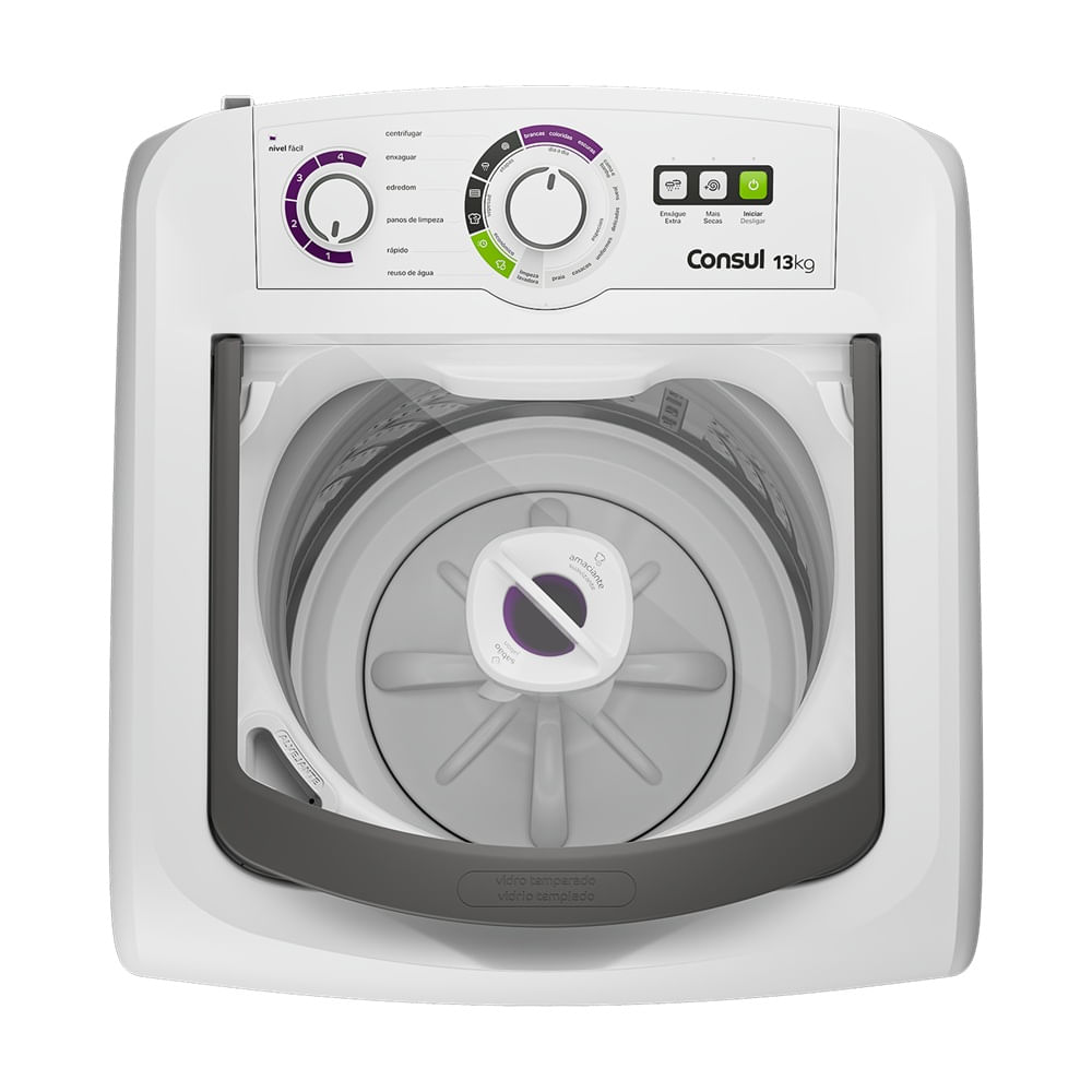 Lavadora de Roupas Consul 13Kg com Dosagem Econômica e Ciclo Edredom Branca CWH13AB - 220 Volts